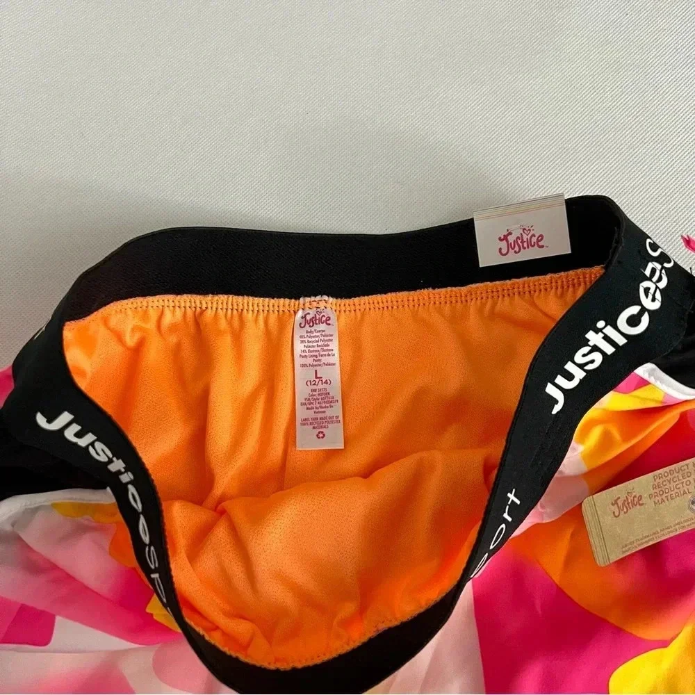 Justice Girls J-Sport Running Short Size Large (12/14) Built-In Lining Tie-Dye